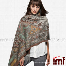 Wrap elegante e reversível com pashmina em pashmina